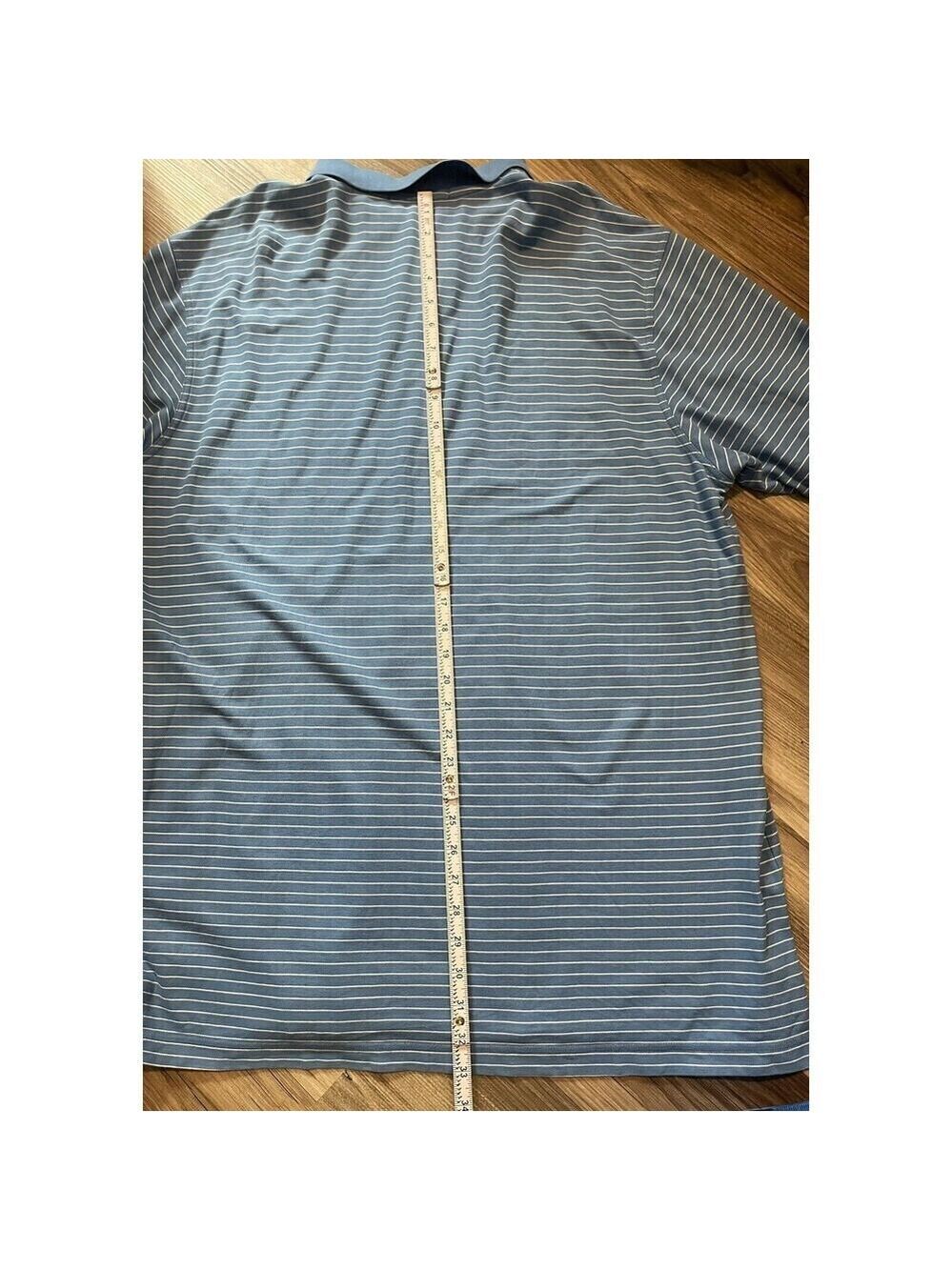 Masters Golf Polo Shirt Blue & White Striped Size XXL Cotton Mesh 2 Ply Logo - Picture 8 of 9